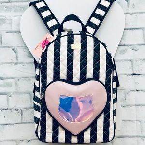 Betsey Johnson Black & White Kitty Backpack New
